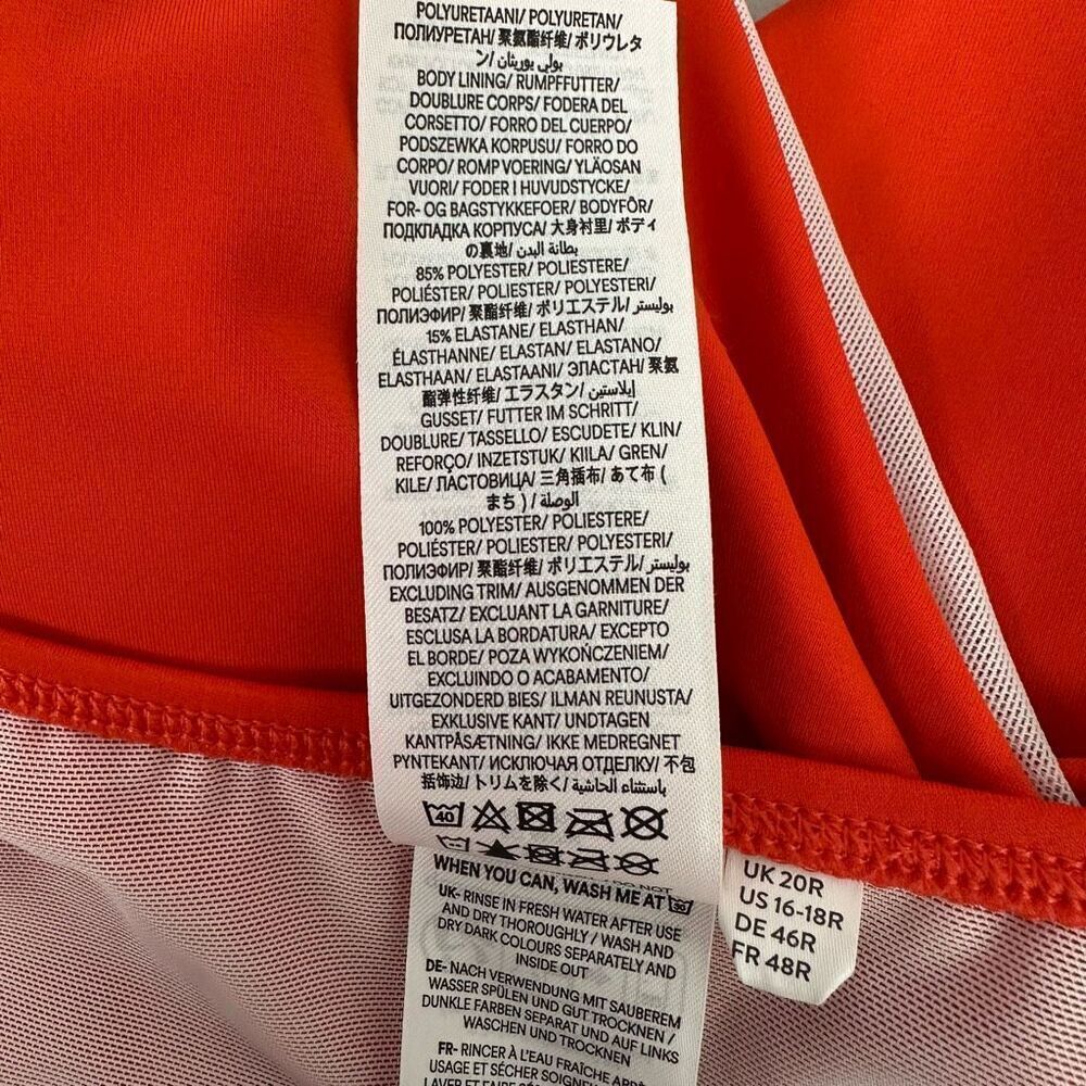 Boden Levanzo Halter Size 16-18 One Piece Swimsuit Fiesta Orange - Picture 9 of 13